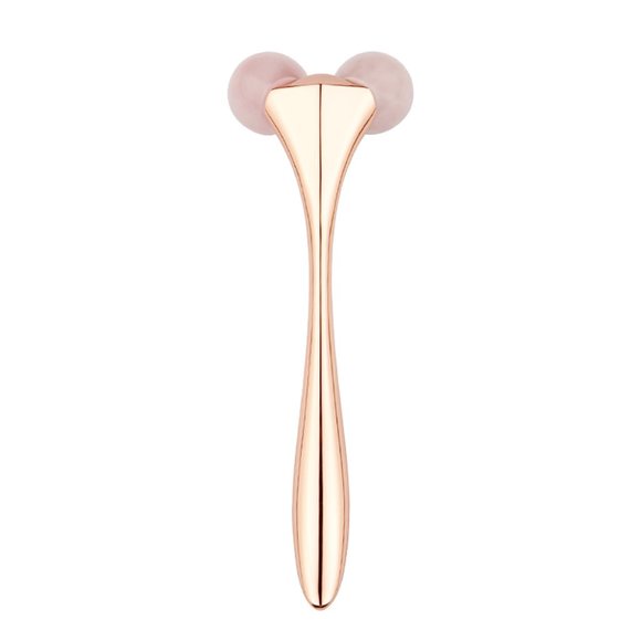 3D Jade Roller Facial Tool Natural Rose Quartz - Picture 1 of 3
